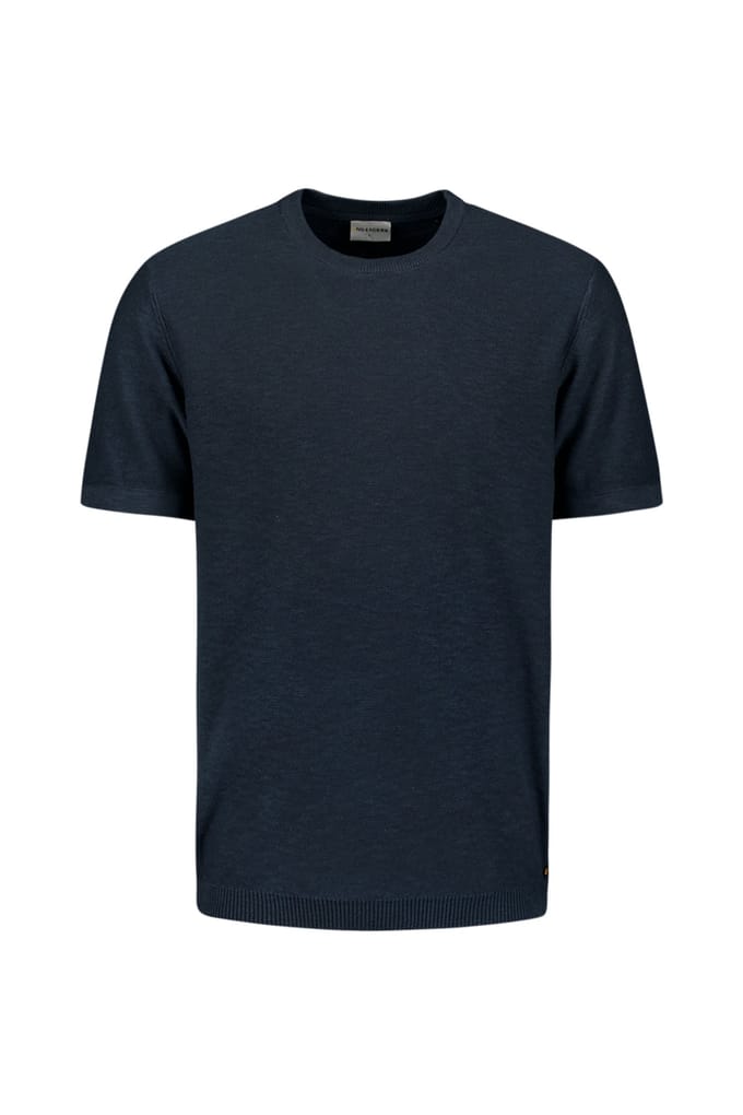 No Excess Pullover Short Sleeve Crewneck Solid Slub Knit Night Maat: S | Sweaters Outlet | Heren | Blauw