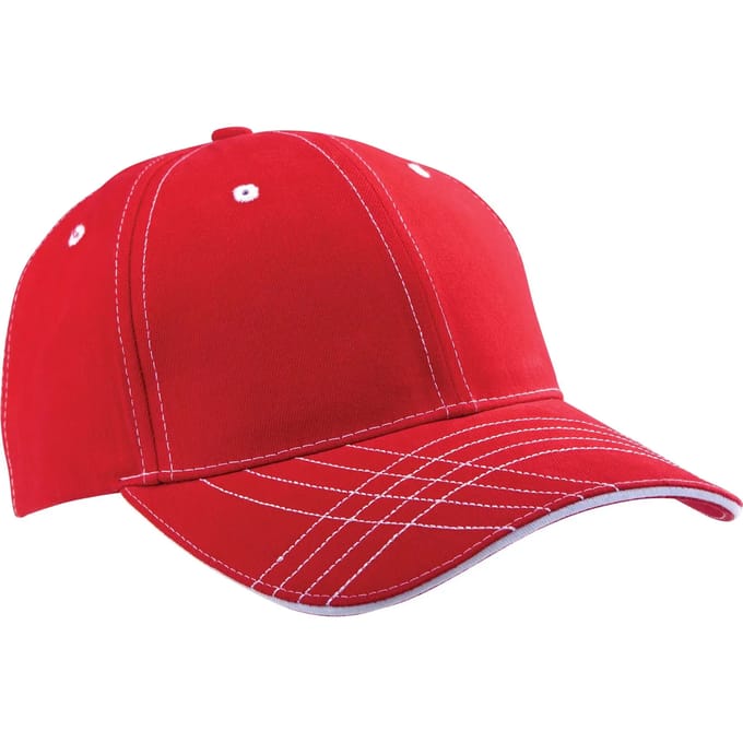 K-up Modieuze Cap Met 6 Segmenten KP109 - Red / White - One size