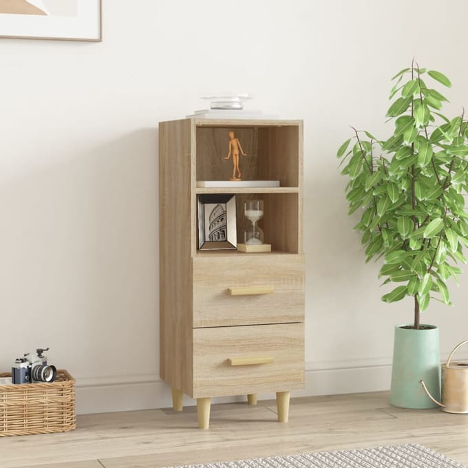 vidaXL - Dressoir - 34,5x34x90 - cm - bewerkt - hout - sonoma - eikenkleurig