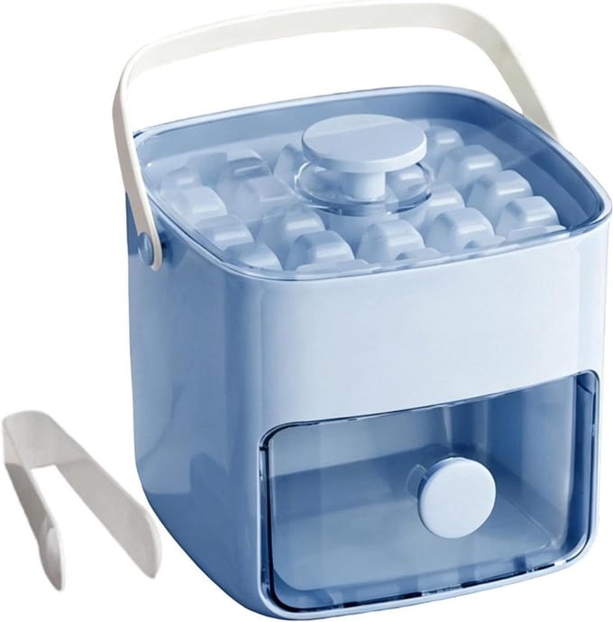 IJsemmer Set - Ijsblokjes Houder - Dranken Koelen - Dubbellaags Ontwerp - 17 cm - Transparant