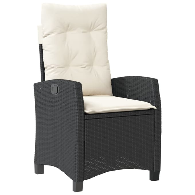 vidaXL - 3-delige - Tuinset - met - kussens - poly - rattan - zwart