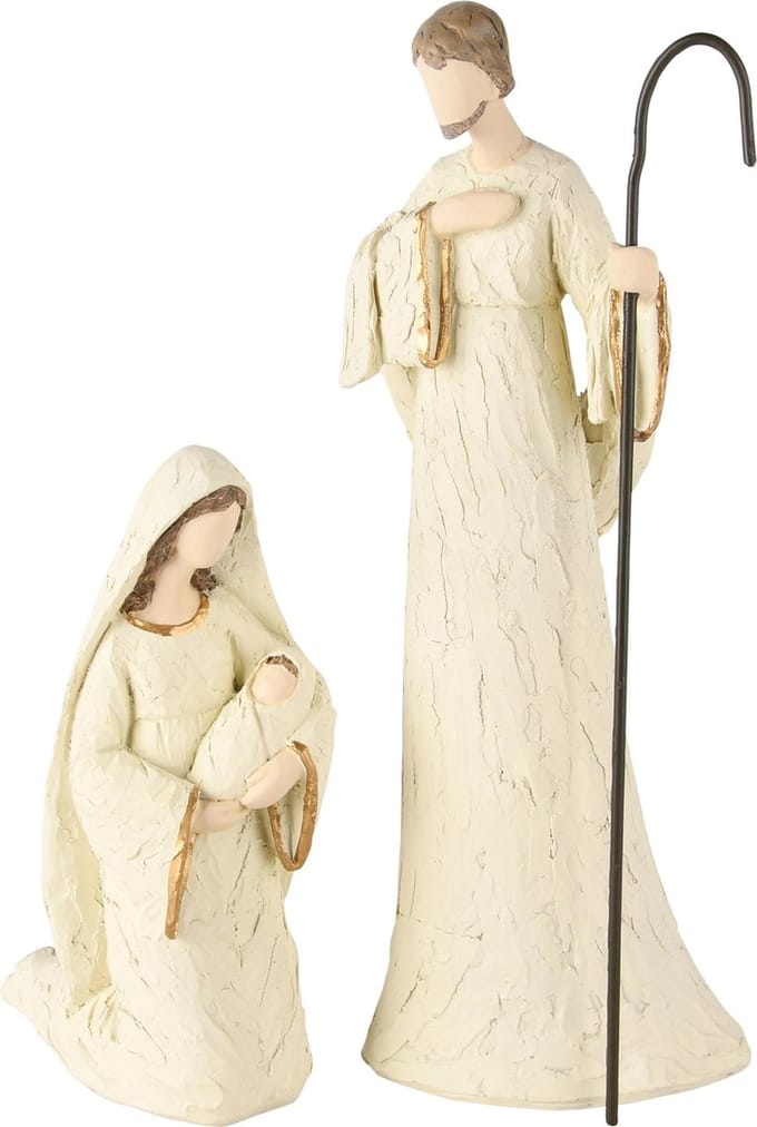 Dekoratief | Set Jozef/Maria, beige, resina, 6x11x15cm | A245414