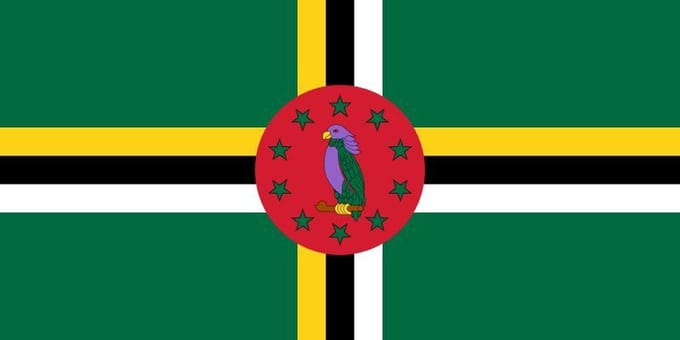 Vlag Dominica 30x45cm
