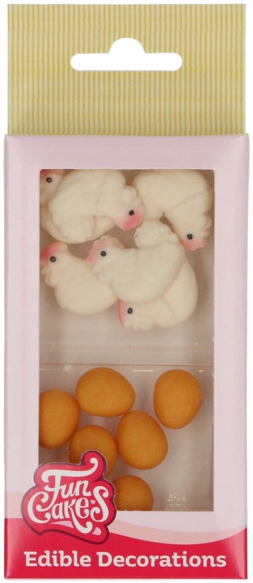 FunCakes Fondant Decoraties Kip & Ei set/12