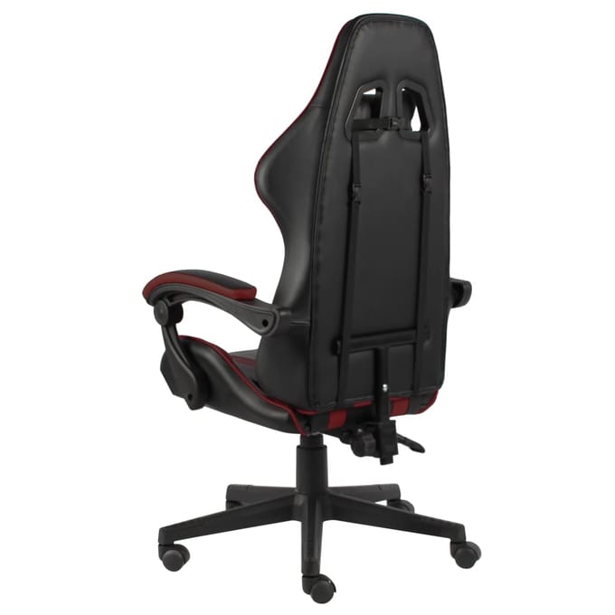 vidaXL - Racestoel - kunstleer - zwart - en - wijnrood