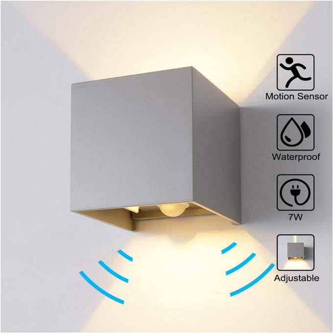 Waterdichte LED Wandlamp met Bewegingsmelder voor Binnen en Buiten