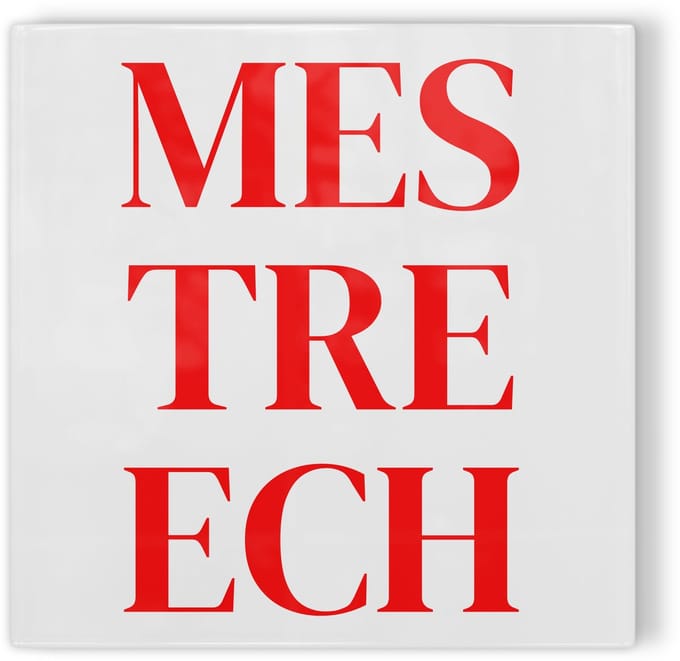 Tegeltje Mestreech - wit rood - tegeltje stad - tegeltje met tekst