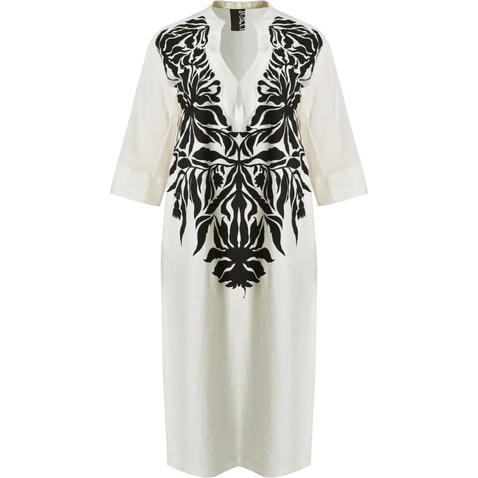 Bloemige linnenmix jurk dames Mat Fashion
