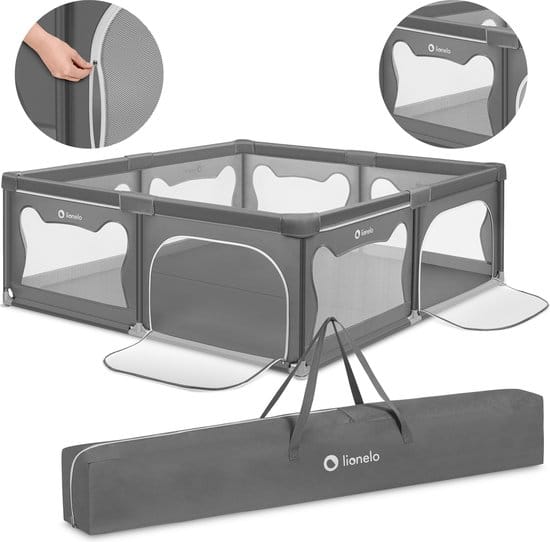 Lionelo Willow XL - Box voor baby's - 187 cm x 207 cm x 68 cm - vanaf 0-48 maanden groot oppervlak - Zeer groot
