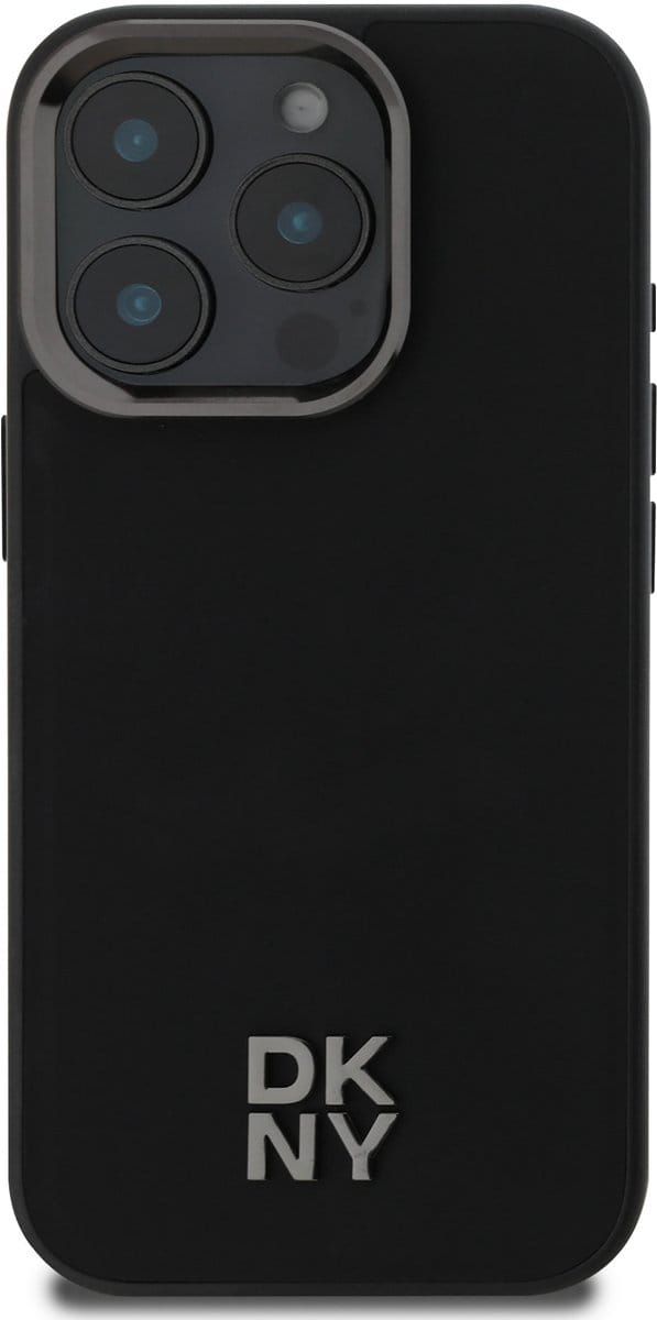 DKNY - Backcover iPhone 16 Pro - Stack Logo - Magsafe - Zwart