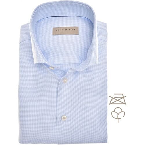 John Miller Overhemd Button-Down Cotton Non-Iron Fine Pattern Licht Blauw / male