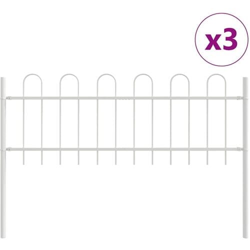 vidaXL - Tuinhek - BOXTEL - 3 - st - 5,1 - x - 0,6 - m - Poedergecoat - staal - Wit
