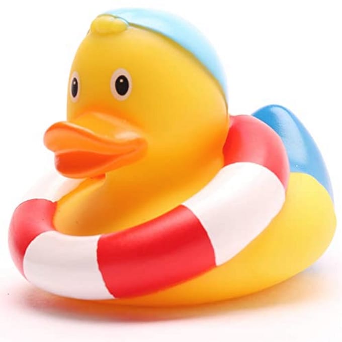 Badeend zwemring met sleutelhanger | Geschikt voor kinderen | L: 9,5 cm