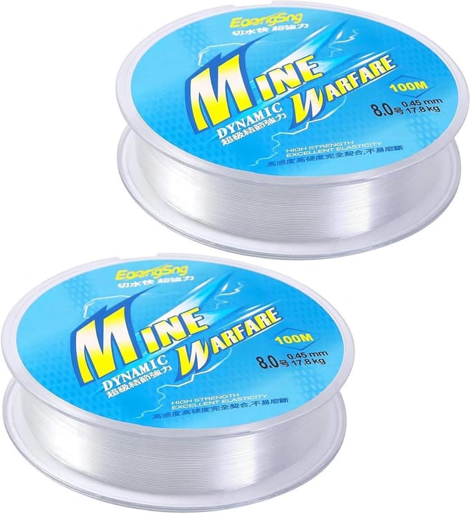Vislijn Nylon Draad - Monofilament Lijn - Vissen Hobby - Sterke Spanning - 2x 100 Meter - Transparant