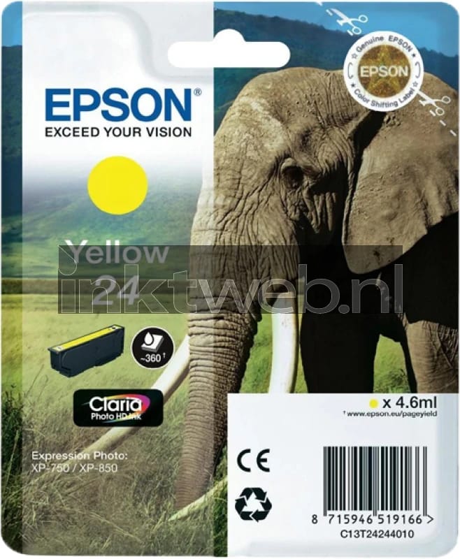 Epson T2424 nr. 24 inktcartridge geel (origineel)