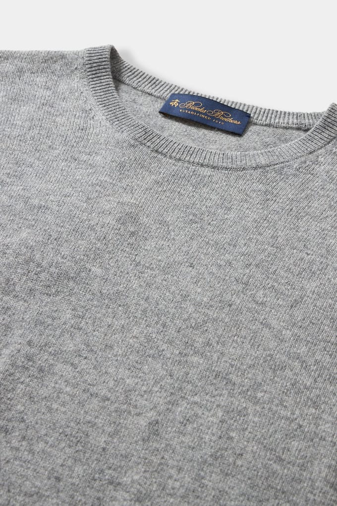 Brooks Brothers Cashmere Crewneck Light Grey Größe: M | Pullover Outlet | Herren | Grau