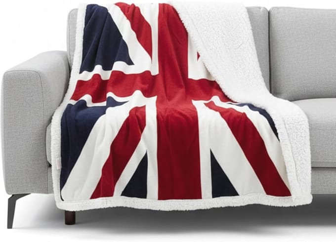Union Jack Fleece Deken - Rood Wit Blauw
