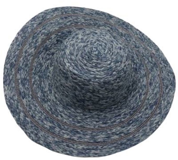 Strandhoed Zonnehoed Blauw-Zilver. Maat: M