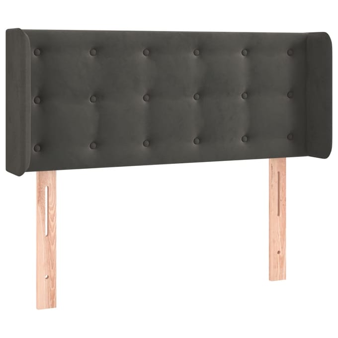 vidaXL - Hoofdbord - LED - 103x16x78/88 - cm - fluweel - donkergrijs