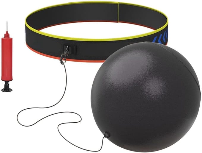 Boksbal met hoofdband - Trainingsbal boksen - Verbeteren reactiesnelheid - Compact en verstelbaar - Opblaasbaar - Zwart