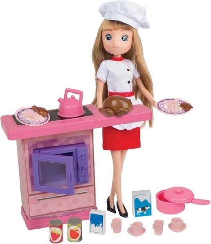 Valentina Chef Pop - Imaginarium - Meisjespop Kok - Met Keuken en Accessoires