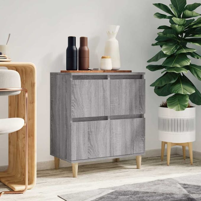 vidaXL - Dressoir - 60x35x70 - cm - bewerkt - hout - grijs - sonoma - eikenkleurig