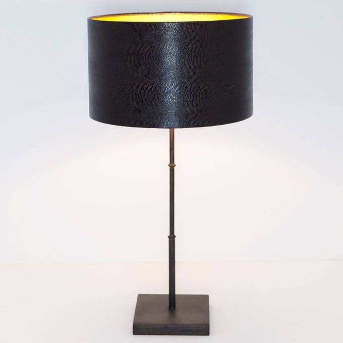 Holländer Tafellamp bamboe, bruin-zwart goud