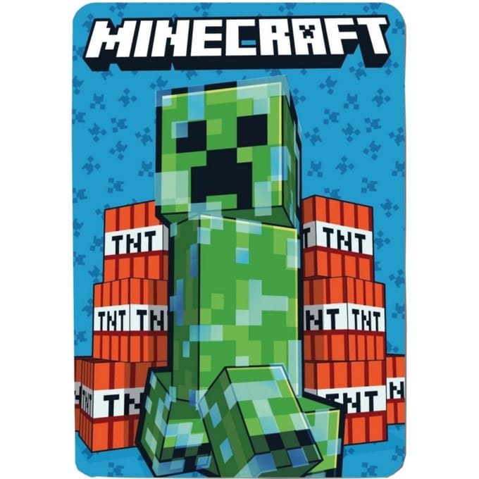 Minecraft Fleece deken - 100 x 140 cm - Voor kinderen - Blauw