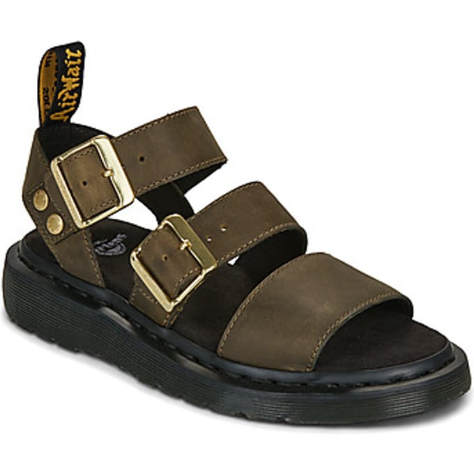 Platte sandalen Dr. Martens Gryphon Strap Sandal DMs Olive Wyoming
