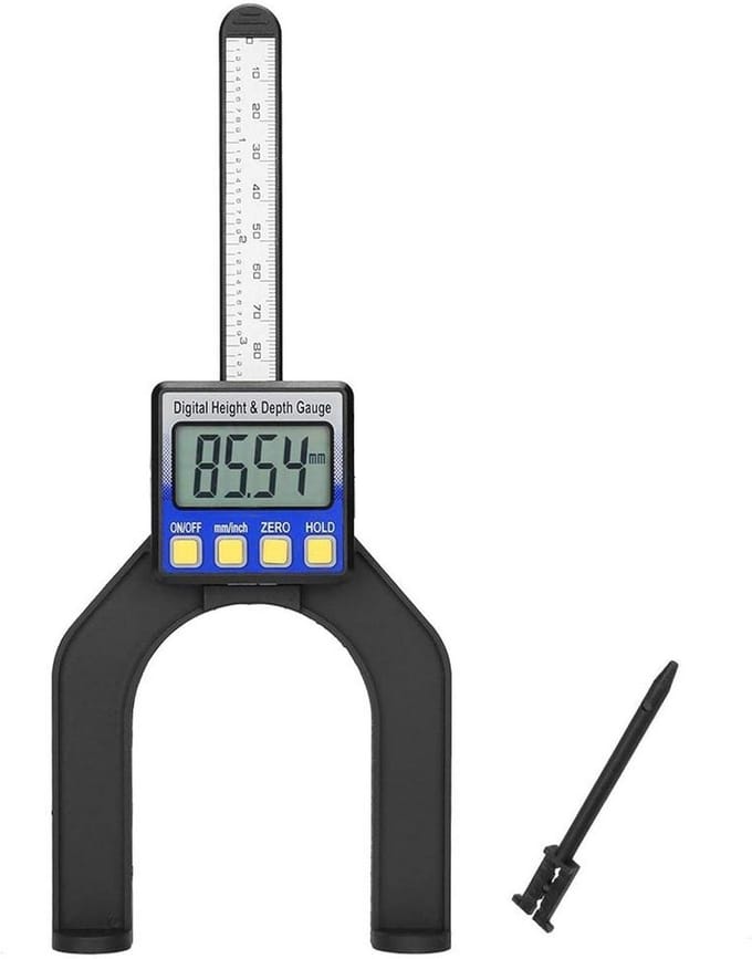 Digitale Dieptemeter - Hoogtemeter voor Tafelzaag en Freesmachine - Meetbereik 0-80mm