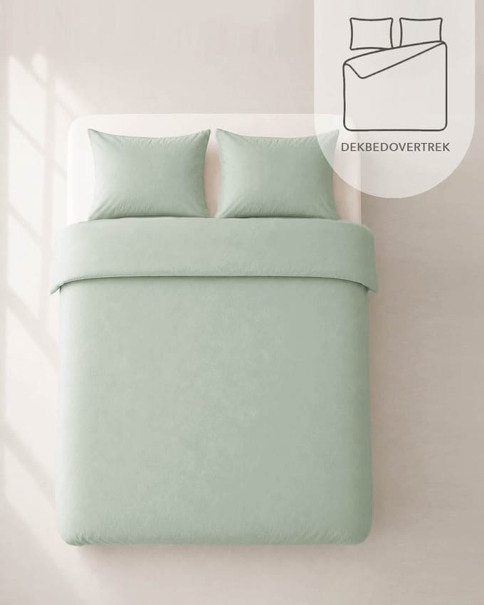 HOOMstyle Dekbedovertrek met kussenslopen - luxe micro Percale - dekbedovertrek - 200x220cm - 2 persoons - Aloë Vera Groen