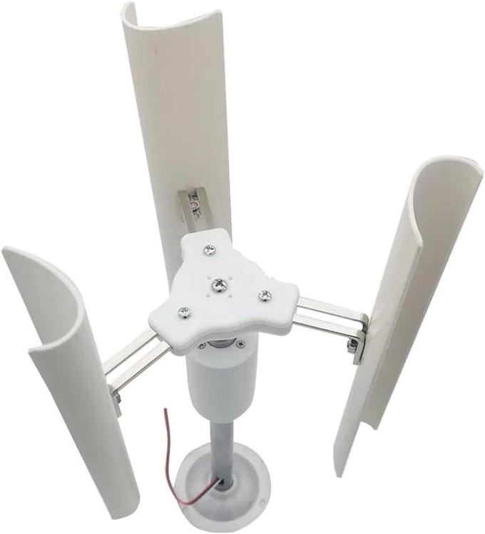 Mini windturbine - Verticale as - Energie opwekken - Lichtgewicht ontwerp - Compact formaat - Wit