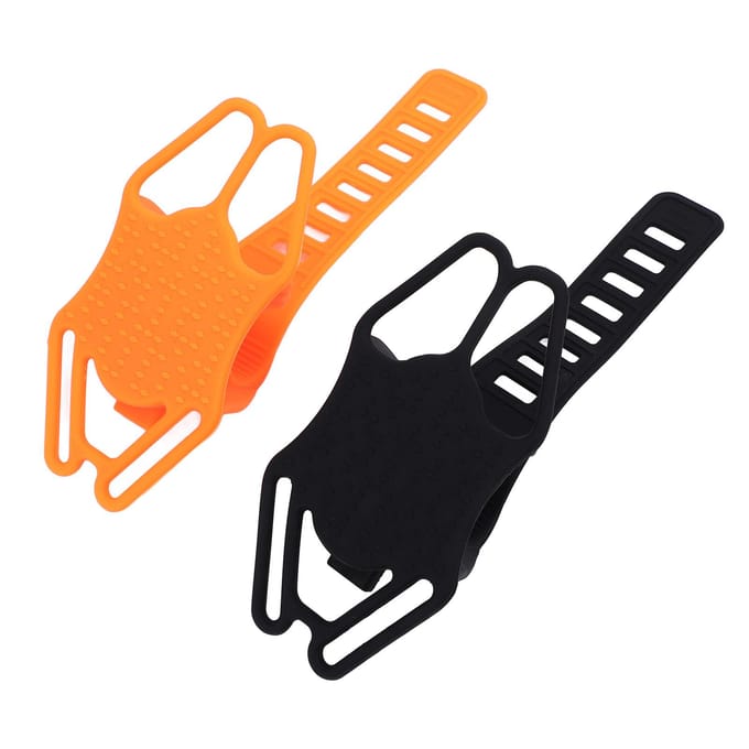 2 stuks Mountainbike Telefoonhouder Siliconen Fiets Telefoonhouder Mobiele Telefoon Bevestigingsbeugel voor 4,7-7,2 Inch orange