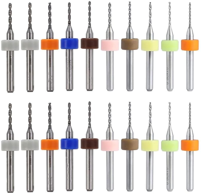 20 Stuks Micro Boor Bits voor PCB en Modejuwelen, Spiral Flute Carbide Mini Bits (0.6-1.5 mm)