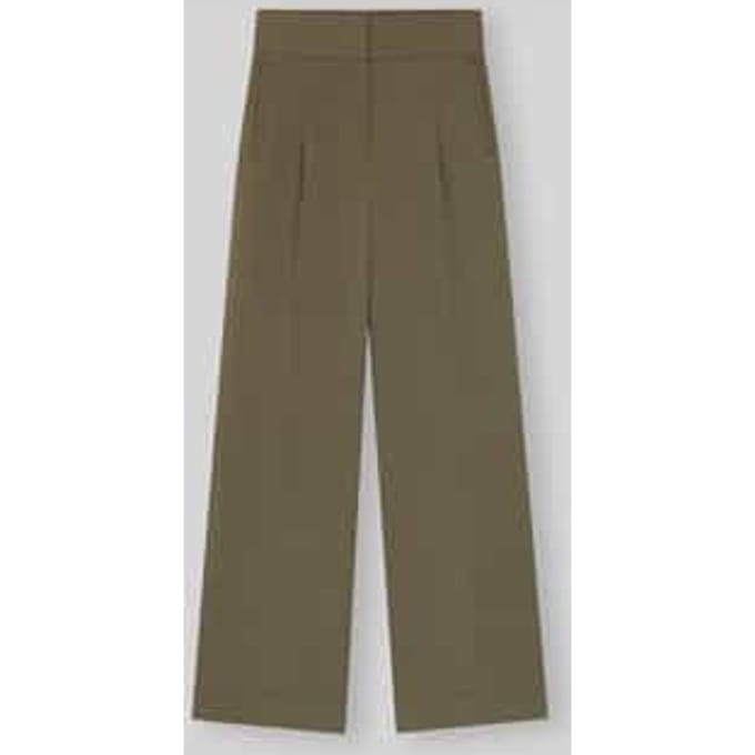 Wide leg broek van viscosemix met bandplooien