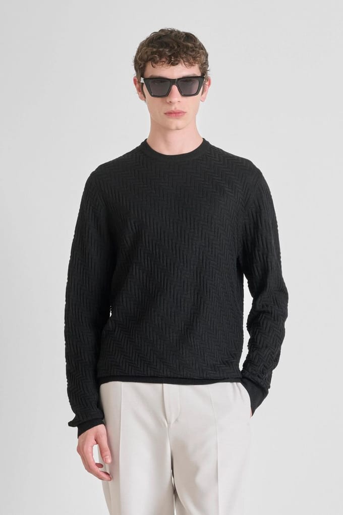 Antony Morato Trui Pullover Mmsw01533 Ya500088 9000 Black Mannen Maat - L