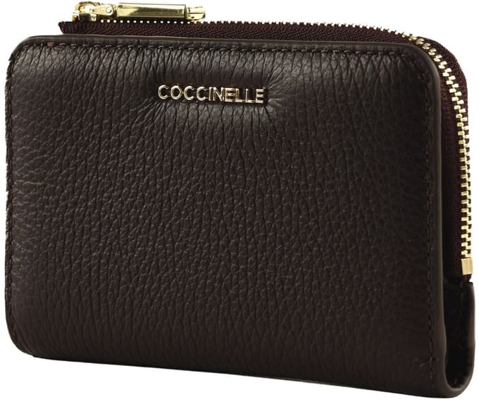 COCCINELLE Leren portemonnee Metallic Soft Wallet Prune donkerpaars