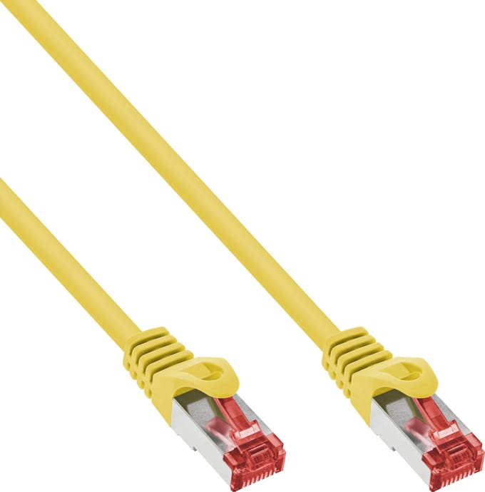InLine® patchkabel, Cat.6A, S/FTP, TPE (LSZH), CCA, geel, 0,5m