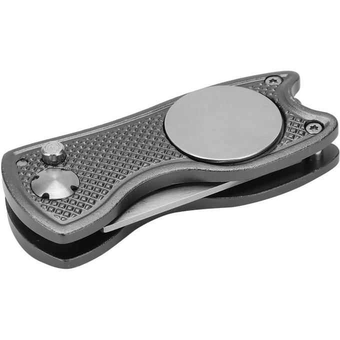 Roestvrijstalen Golf Pitchfork Opvouwbare Golf Divot Tool Switchblade Tool Divot Reparatie ToolGrijs gray