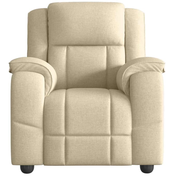 vidaXL - Fauteuil - verstelbaar - stof - crèmekleurig