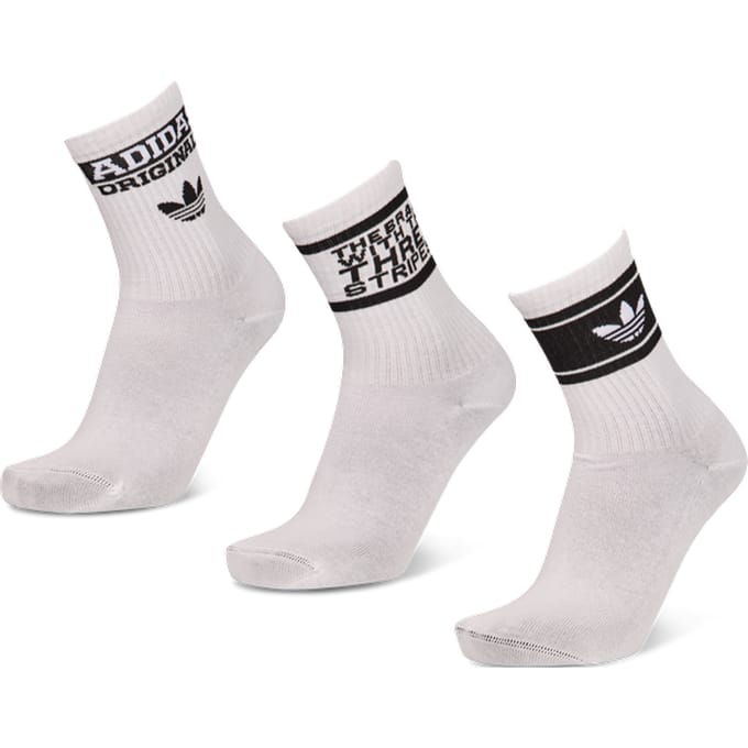 Adidas Mid Cut Crew 3 Pack Sokken Unisex - Wit - Maat 40-42