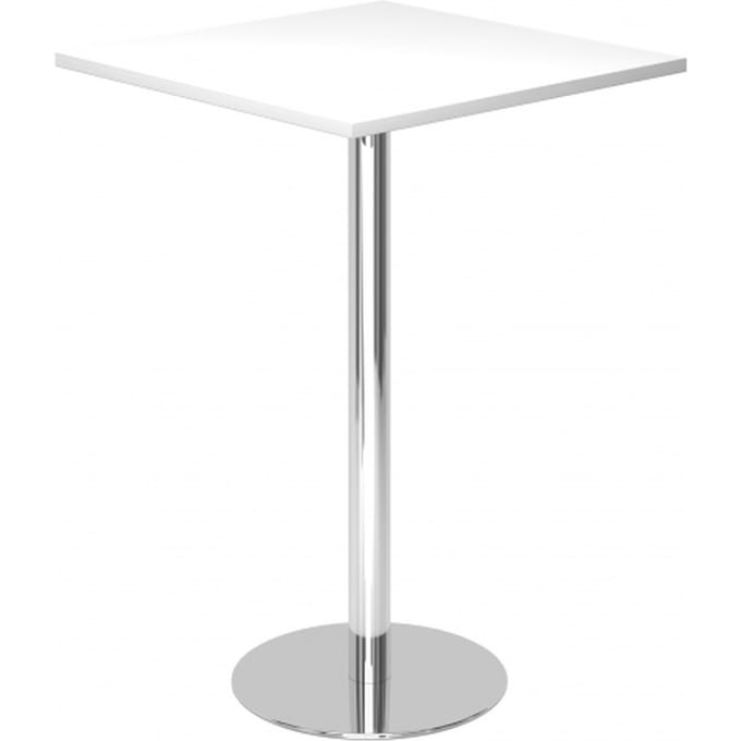 BISTRO H88Q C - Systeem conferentietafel Wit 80 x 80 Chroom