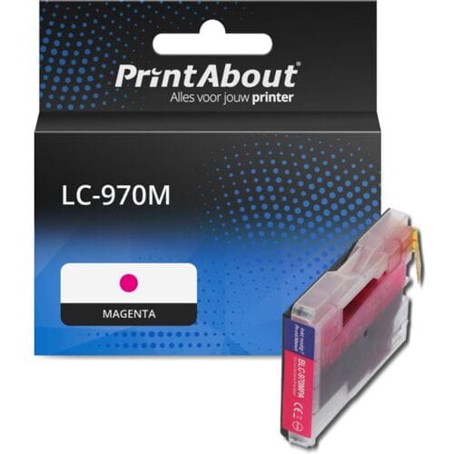 PrintAbout Inktcartridge LC-970M Magenta geschikt voor Brother