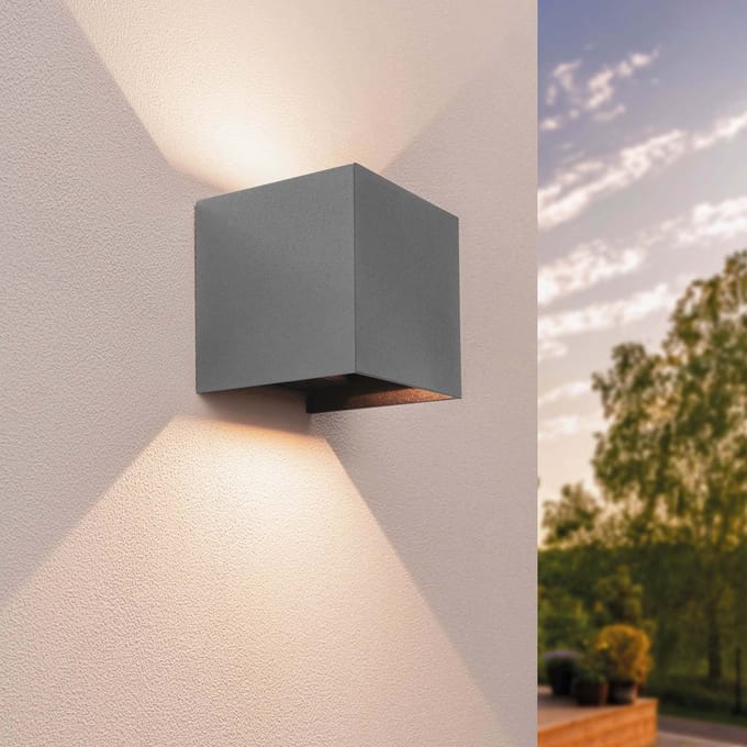 Ledvion - LED Wandlamp Dimbaar - 3.5W - 3000K - IP54 - Grijs