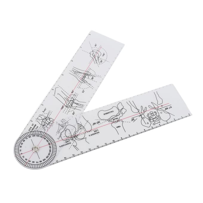 Gewrichtslineaal Transparant Plastic Spinale Goniometer Fysische Hoek Gradenboog Lineaal white