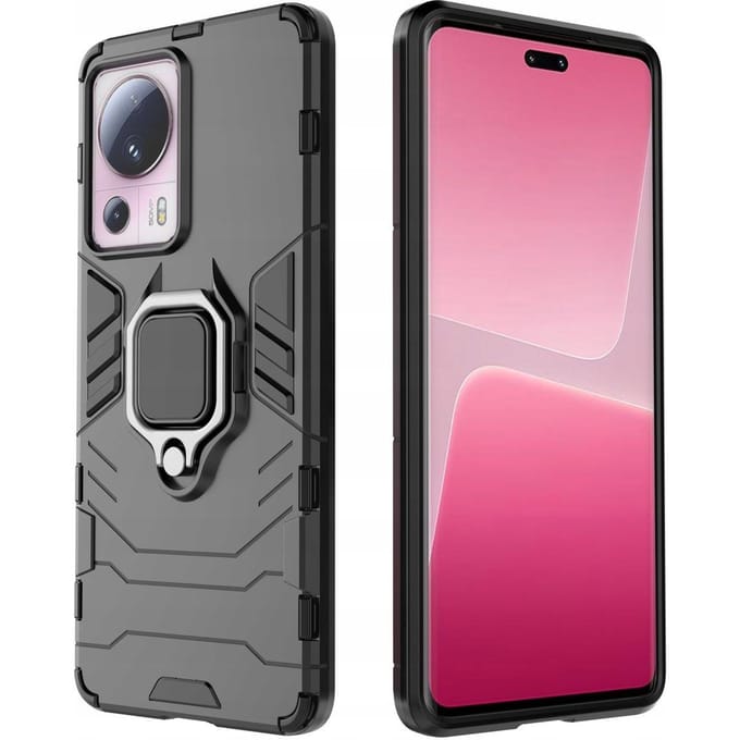Hurtel Ring Armor Case for Xiaomi 13 Lite Armored Cover Magnetic Holder Ring Black