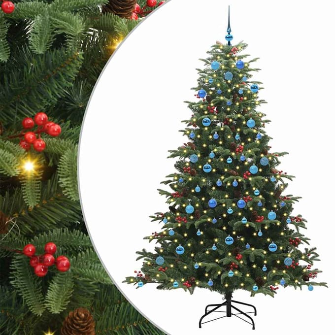 vidaXL - Kunstkerstboom - Groen - 210 - cm - PVC - en - Metaal - en - Plastic
