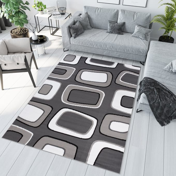 Tapiso Maya Vloerkleed Wit Grijs Woonkamer Tapijten Maat- 200x200