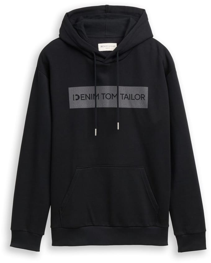 Tom Tailor Denim - Hoodie-sweatshirt met print - Maat S - Night Watch Black