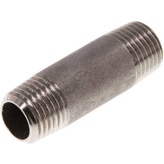 R 1/4'' RVS Dubbele Pijpnippel 20 Bar DIN 2982 - 40mm